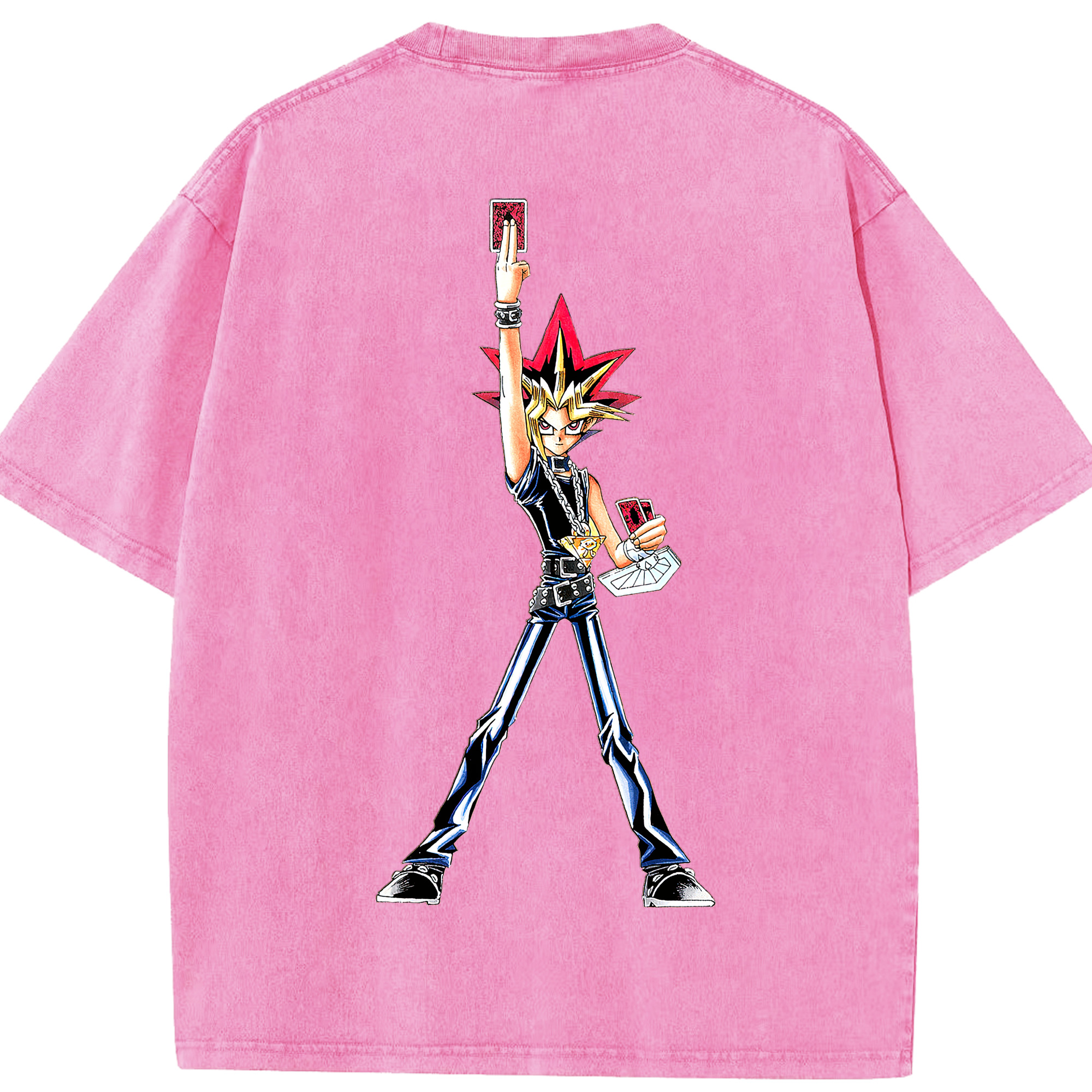 （画像用） 遊☆戯☆王 Yu-Gi-Oh! 綿100% ヴィンテージ風 半袖Tシャツ（背面プリント）